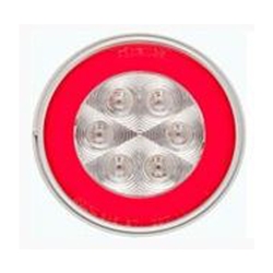 Optronics STL-101RCBK GLOlight 4 Inch Round Red LED Stop/Turn/Tail Light - Clear Lens - 21 Diode